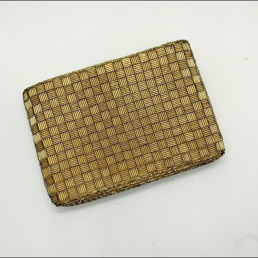 Vintage Gold Beaded Petite Clutch Clovis Ruffin